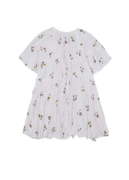 Picture of Crinkled White flower Print A-Line 