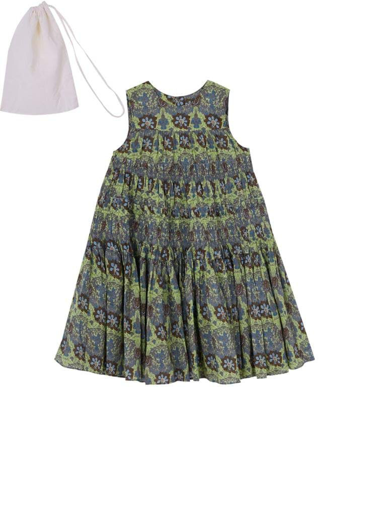 صورة SLEVLESS FLOWER DRESSL / GREEN
