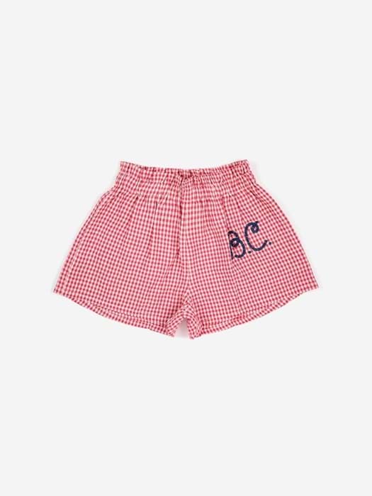 صورة Pink Vichy Woven Shorts
