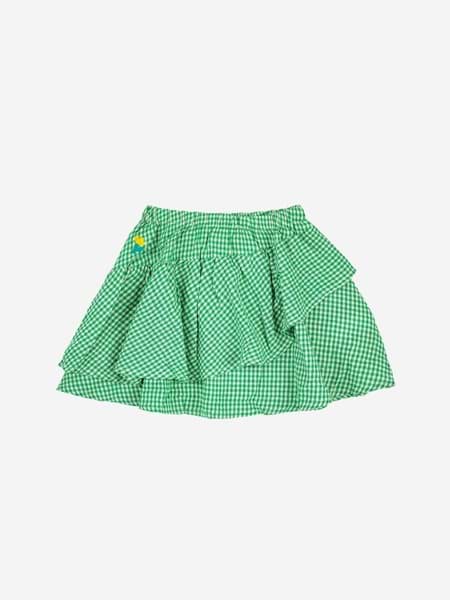 صورة Green Vichy Woven Ruffle Skirt
