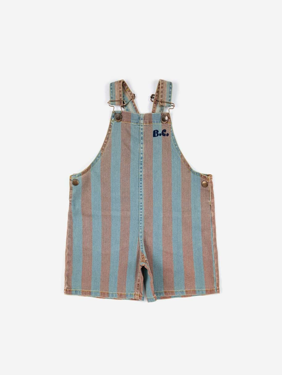 صورة Vertical Stripes Denim Short Dungaree
