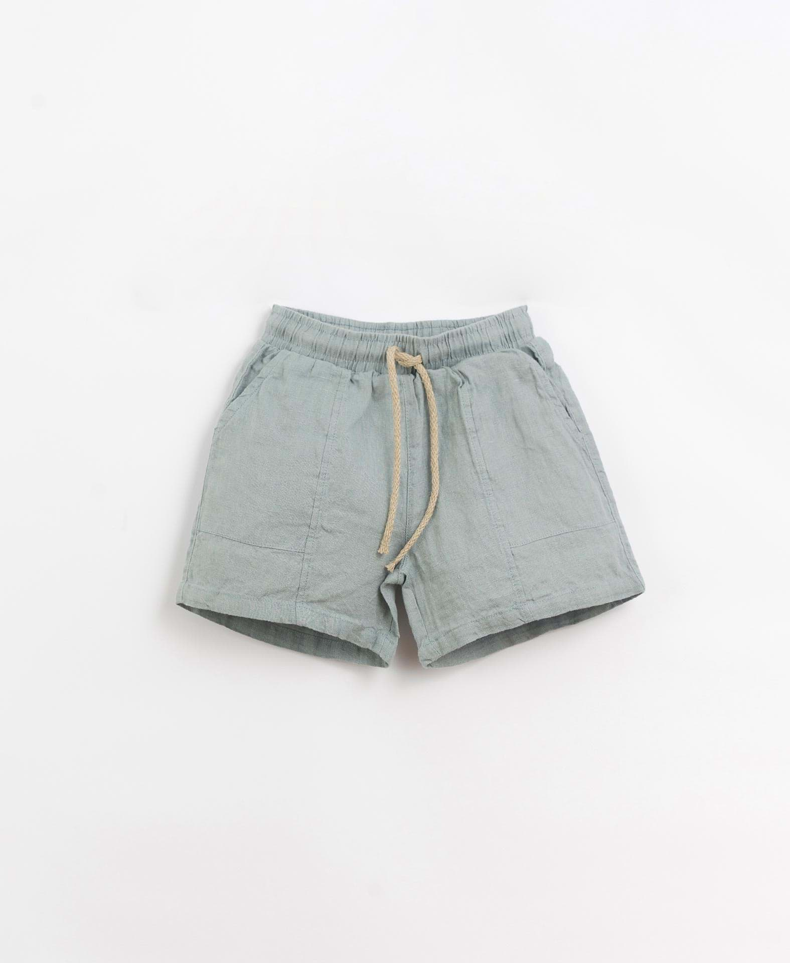 صورة Linen shorts (blue)
