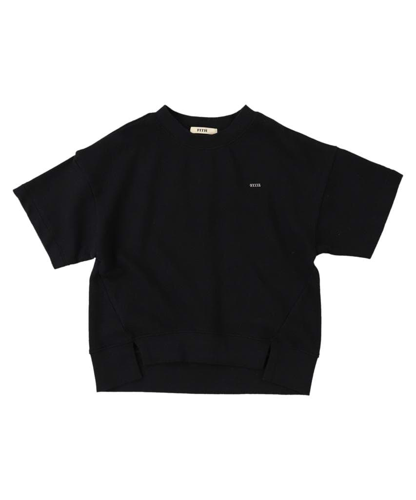 صورة FLEECE LINING HALF SLEEVE SWEAT (BLACK)
